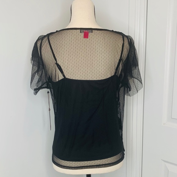 Vince Camuto Embroidered Swiss Dot Blouse - Picture 2 of 8